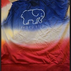 Ivory Ella Long Sleeved T-Shirt - Blue, White, and Red Ombre